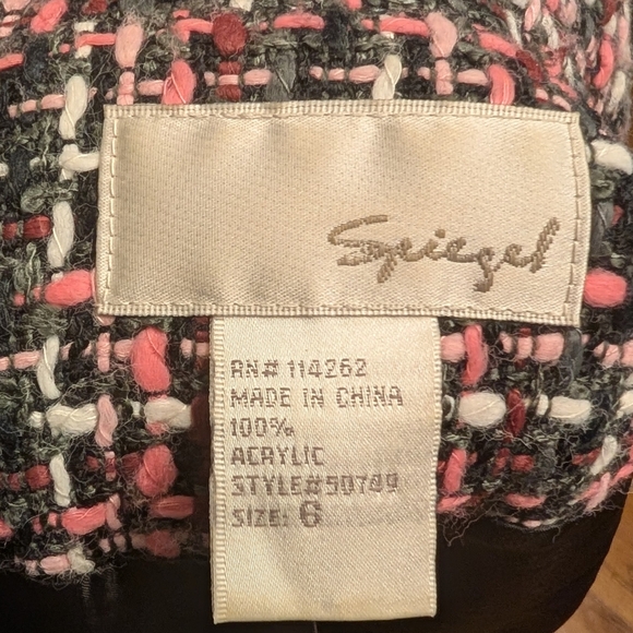 Spiegel Pink Plaid Blazer – Size 6 | Preppy Y2K Statement Jacket - Picture 3 of 3